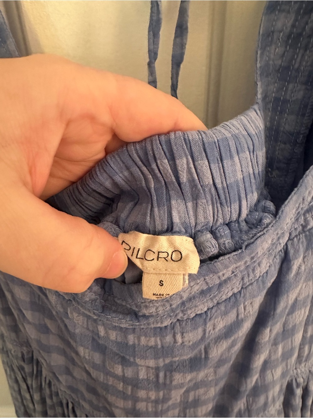 Pilcro Blue Gingham Puff-Sleeve Dress - Picture 3 of 4